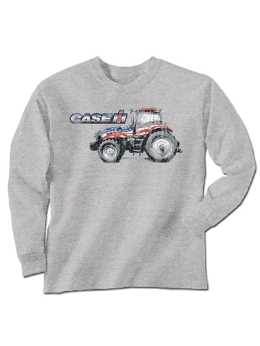 Case IH Patriotic Tractor Long Sleeve T-Shirt